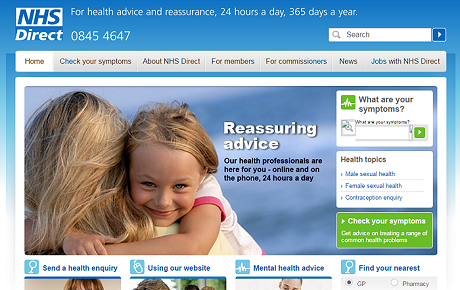 image of NHS Direct website